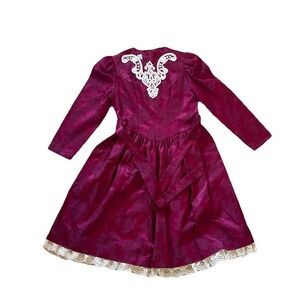 Vintage Gunne Sax Size 12 Maroon Dress Girls